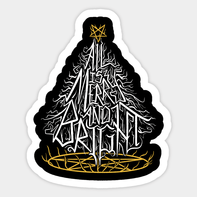 Metal Christmas - All is Merry and Bright Sticker by aaronsartroom